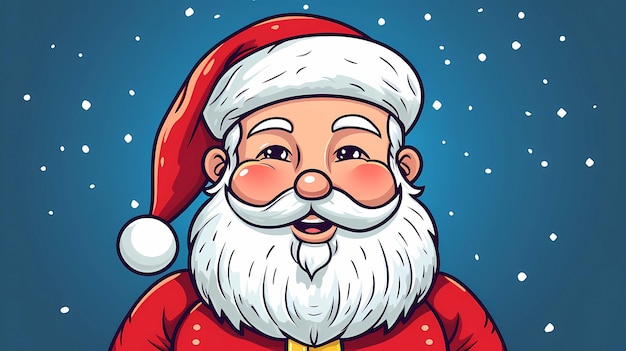 hand drawn cartoon santa claus festival illustration