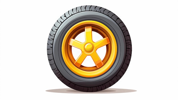 Photo hand drawn cartoon tire illustration