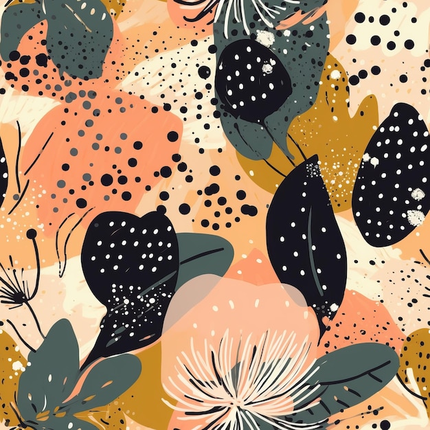 Hand drawn charming creative makes with bits print Seamless pattern AI Generated