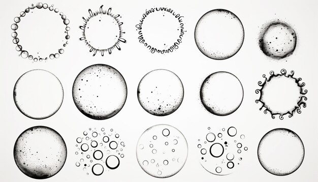 Photo hand drawn circle frame shapes