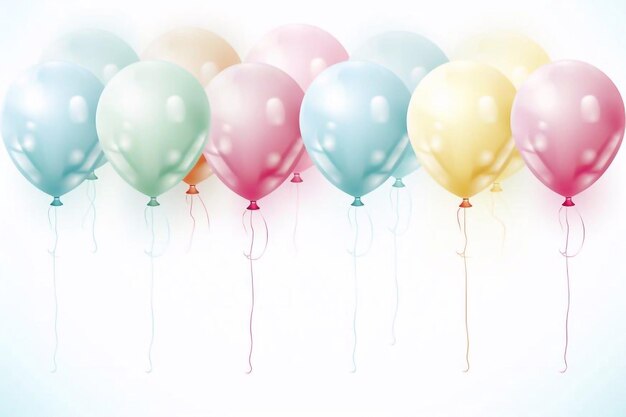 Photo hand drawn colorful balloons vector pattern pastel color happy balloons watercolor style balloons