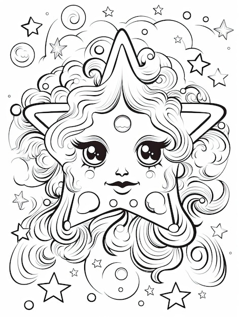 Photo hand drawn coloring page vector illustration