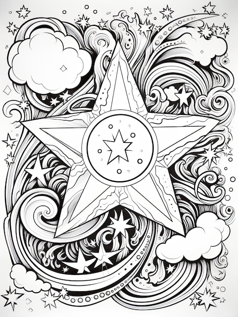 Photo hand drawn coloring page vector illustration