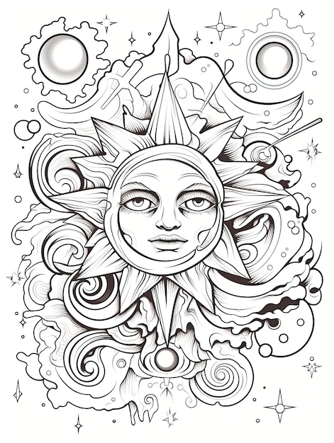 Photo hand drawn coloring page vector illustration