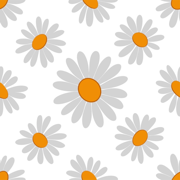 hand drawn daisy flower seamless pattern vector art and illustration