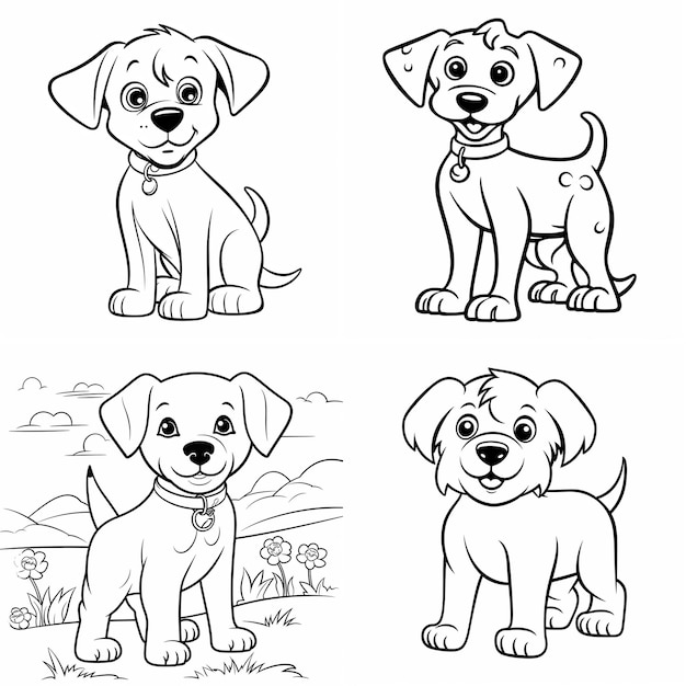 Foto illustrazione disegnata a mano di un cane per bambini