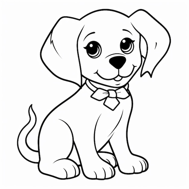 Premium Photo | Hand drawn dog outline illustration coloring page of ...