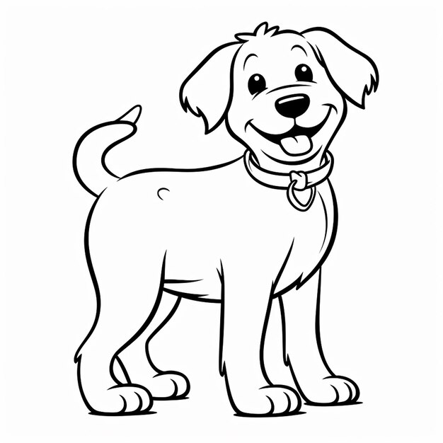 Фото Иллюстрация очерка собаки, нарисованная вручную.