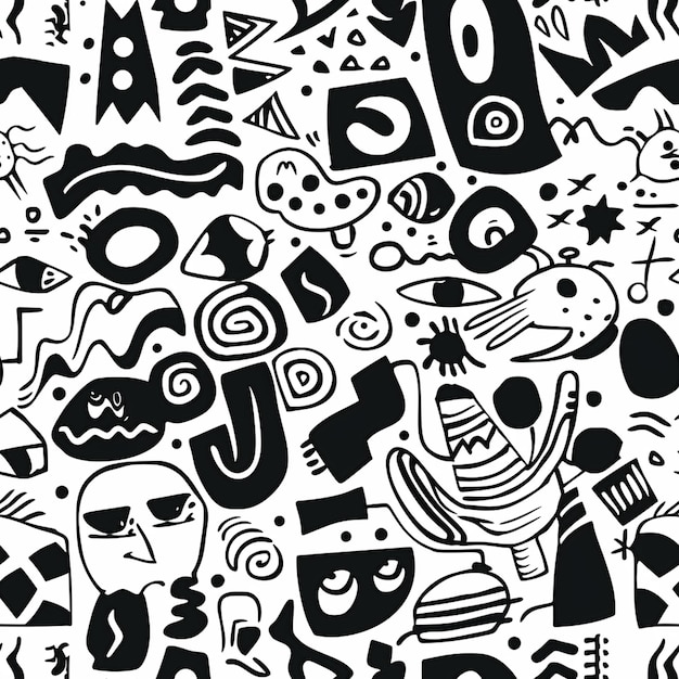 Photo hand drawn doodle pattern abstract design