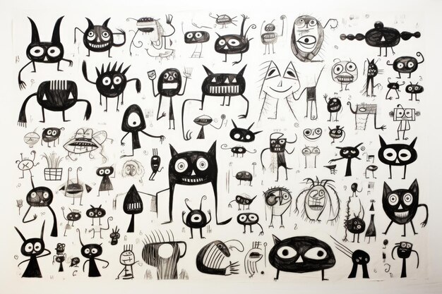 hand drawn doodles background or wallpaper