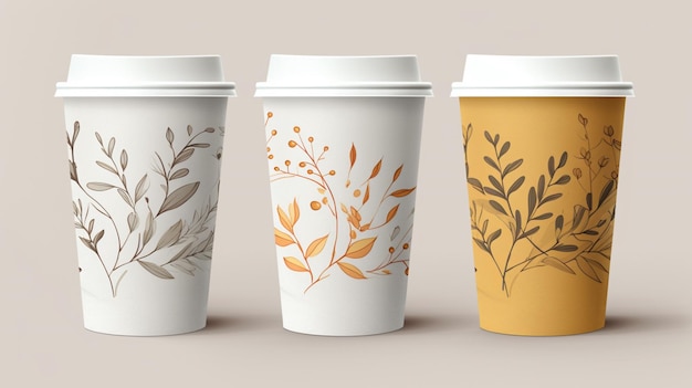 Photo hand drawn eco cup illustration realistic detailed