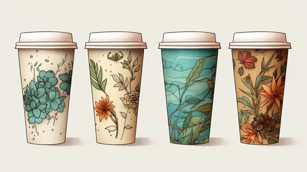 Hand drawn eco cup illustration realistic detailed