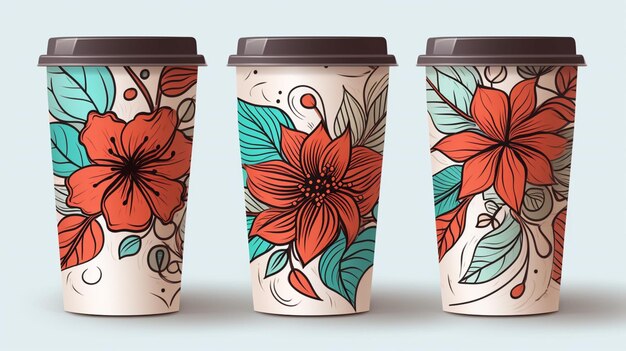 Photo hand drawn eco cup illustration realistic detailed