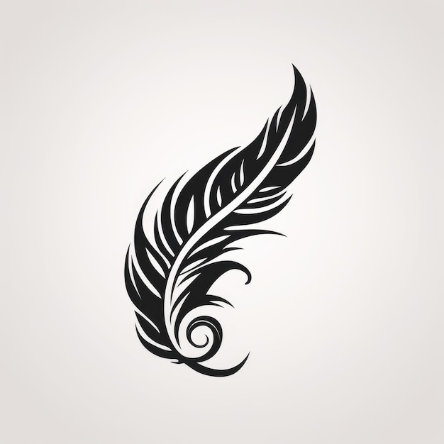 Hand drawn feathers black and white AI generated Image