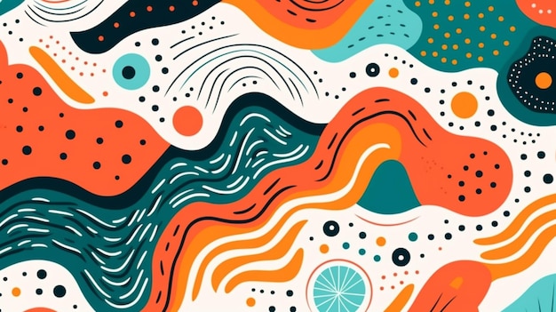 Hand drawn flat design abstract doodle pattern realistic