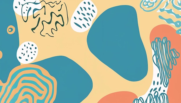 Hand drawn flat design abstract shapes doodle pattern 20