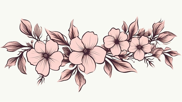 Hand drawn floral corners Decorative frame design sketch design