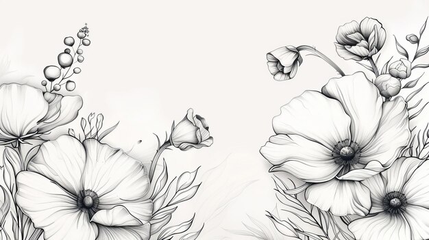 Hand drawn floral illustration