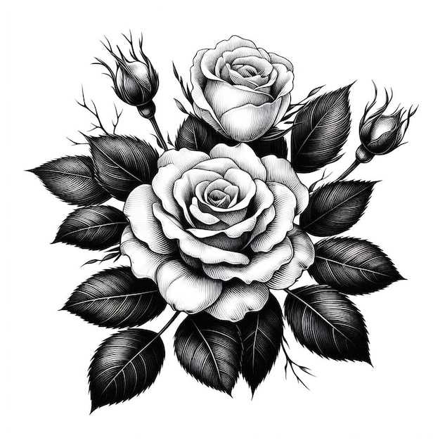 Photo hand drawn flower vector illustration outline