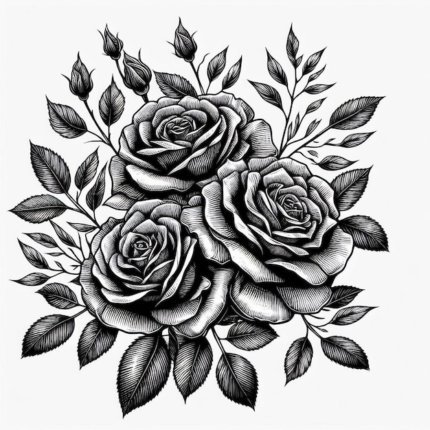 Photo hand drawn flower vector illustration outline