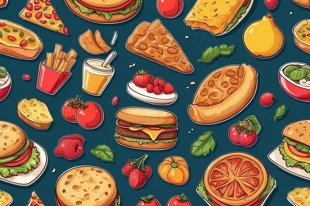 Hand drawn food cartoon illustration