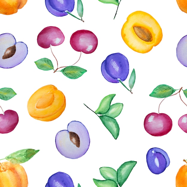 Hand drawn fruits pattern