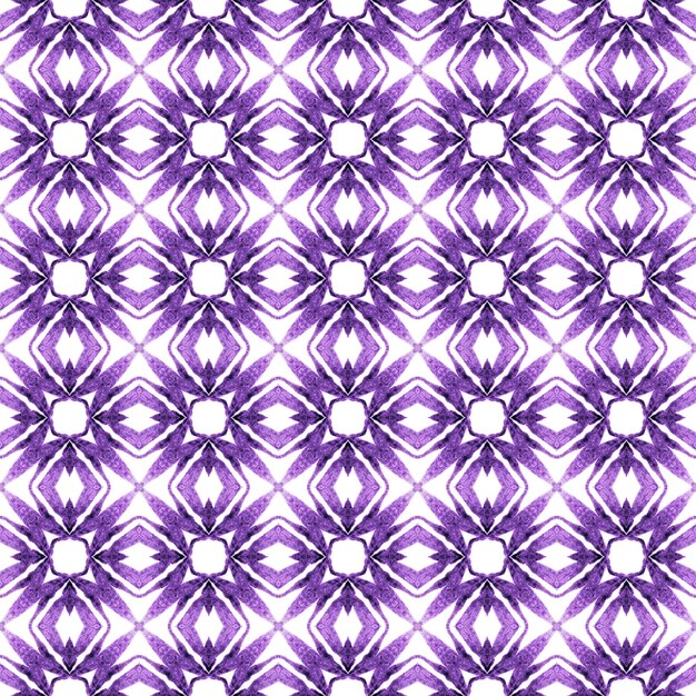 Hand drawn green mosaic seamless border purple