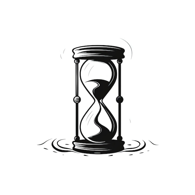a hand drawn hourglass shape in the style of minimalist outlines