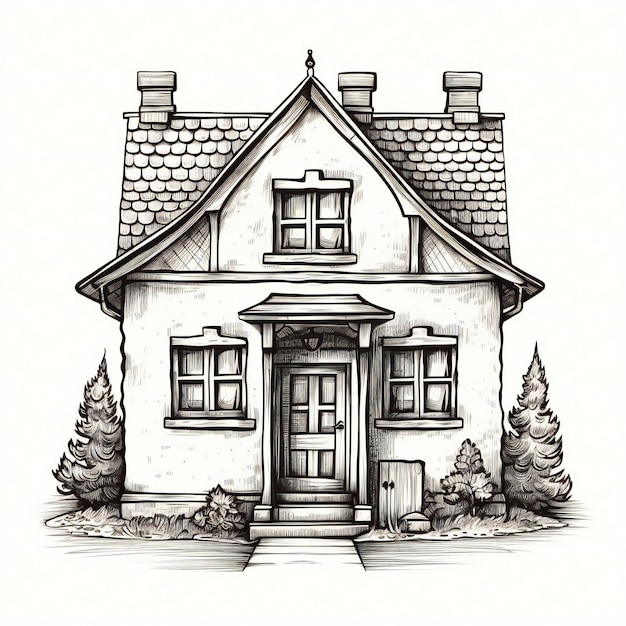 Photo hand drawn house