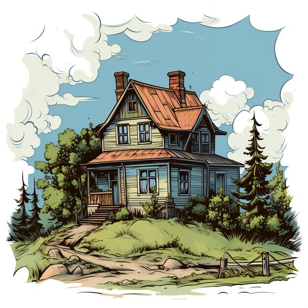 hand drawn house