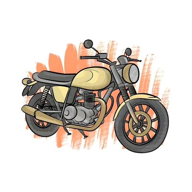 Foto illustrazione disegnata a mano di una motocicletta generata