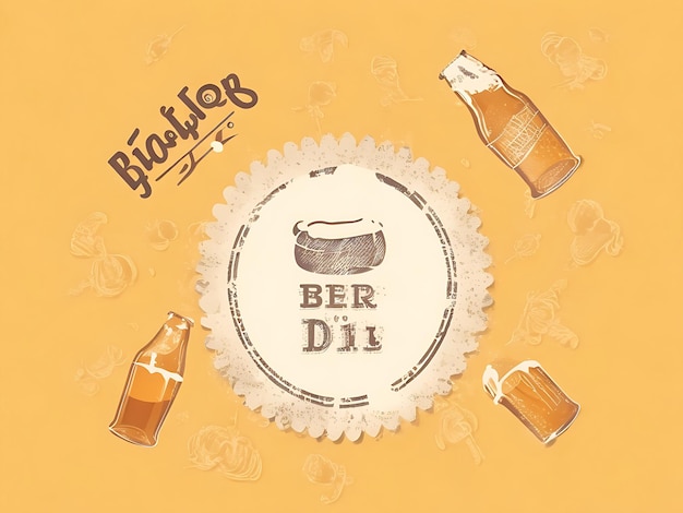 Hand drawn international beer day background generated by AI