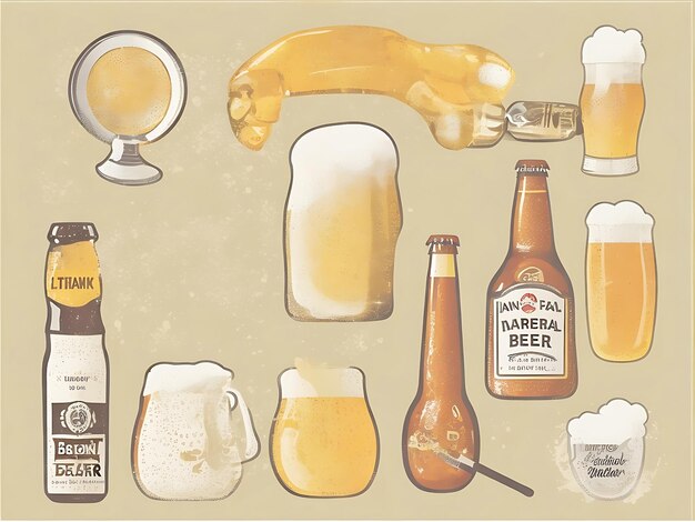 Photo hand drawn international beer day illustration generated by ai