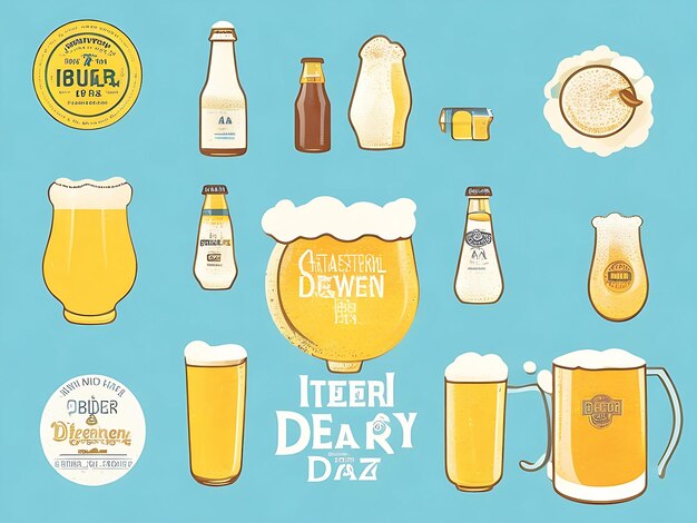 Photo hand drawn international beer day illustration generated by ai