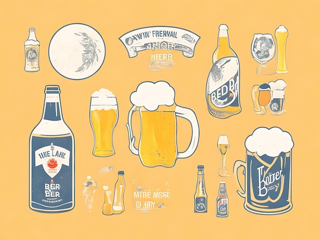 Hand drawn international beer day illustration generated by ai