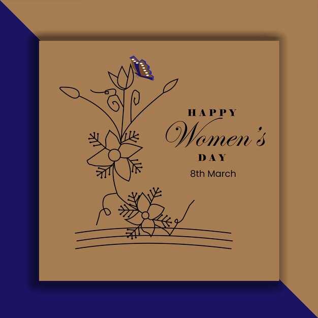 Hand drawn International Women s Day post template International women day
