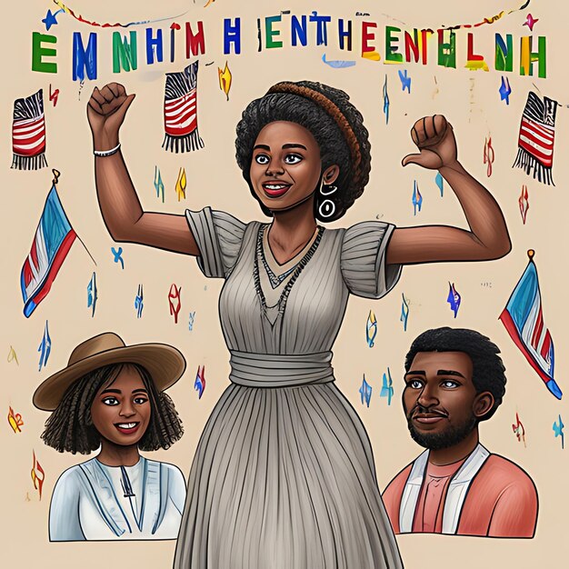 Hand Drawn Juneteenth Celebration Illustration