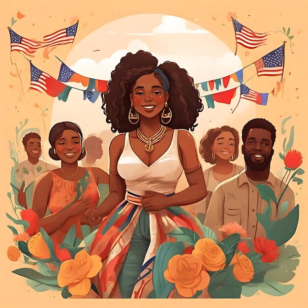 Hand Drawn Juneteenth Celebration Illustration