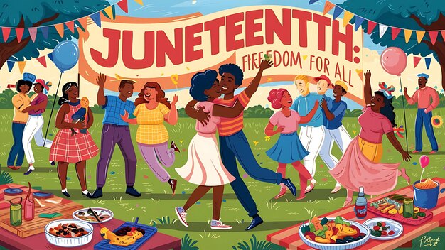 Hand Drawn Juneteenth Celebration Illustration