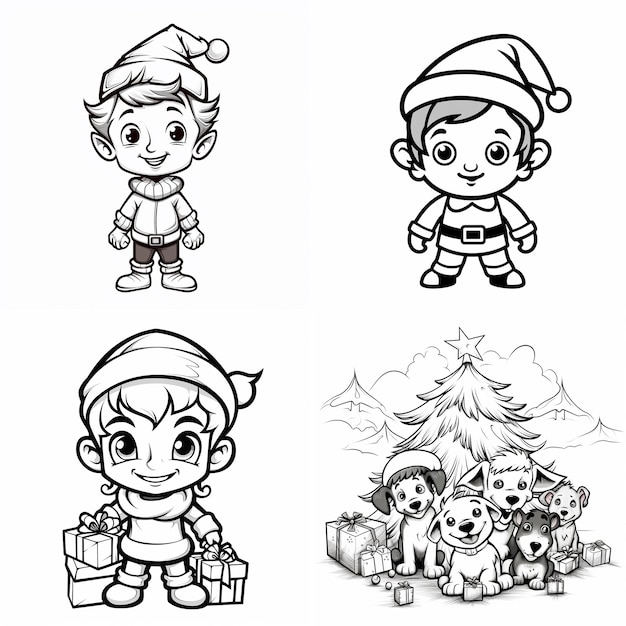 Hand drawn kawaii coloring page worksheet for kids