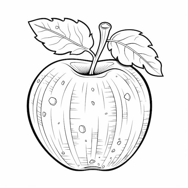 Photo hand drawn letter fruit cartoon coloring page for kids