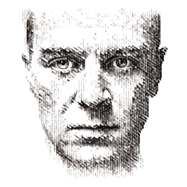 Hand Drawn Man Facial Pattern Pointillist Portraits By Atelier Olschinsky And Olivier Valsecchi