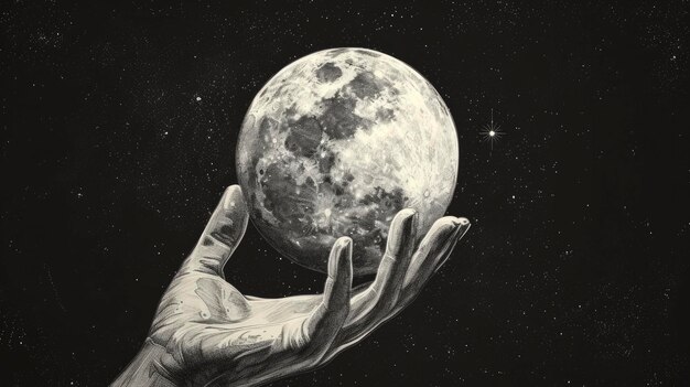 hand drawn moon