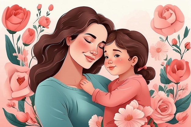 Hand drawn mothers day illustration