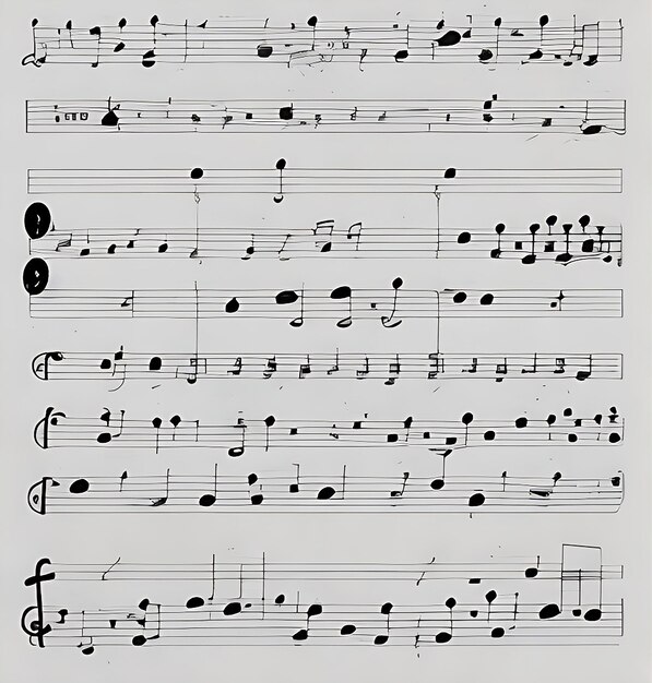 Photo hand drawn music notes