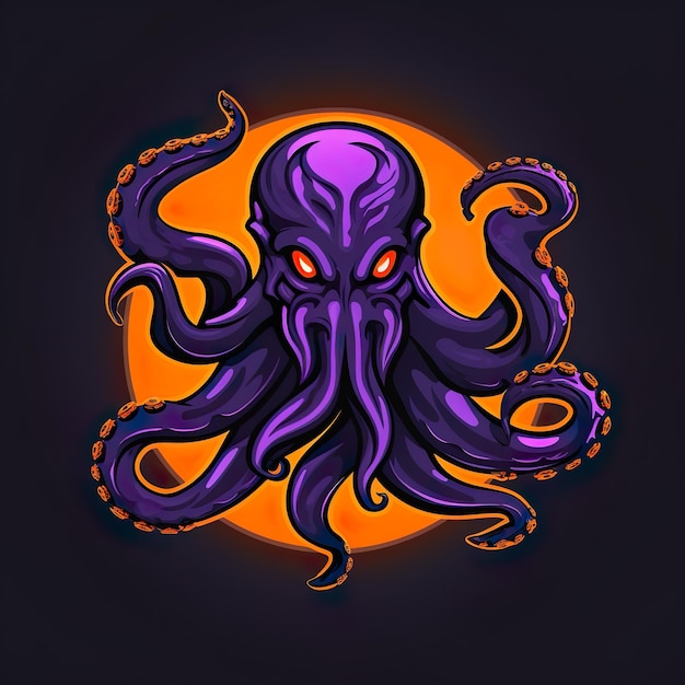 Photo hand drawn octopus mascot logo