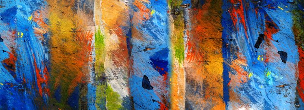 Hand drawn painting abstract art panorama background colors texture design illustration