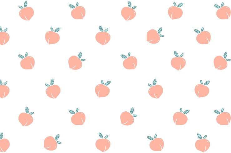 Photo hand drawn peach patterned background design element