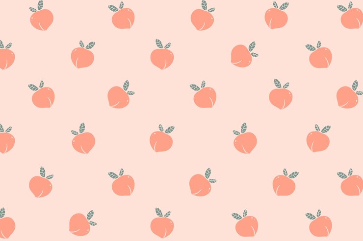 Photo hand drawn peach patterned background