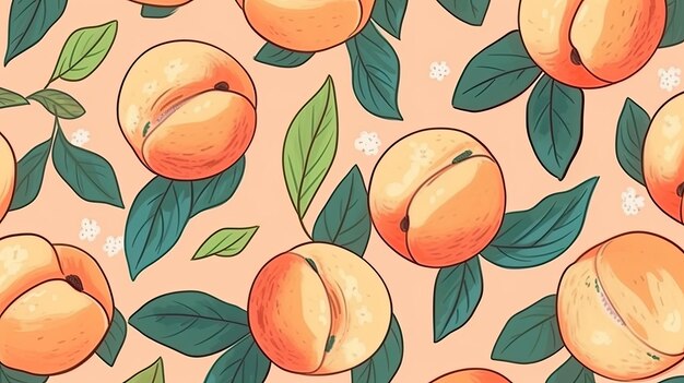 Hand drawn peach patterned background